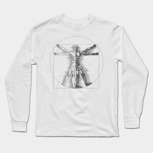 The Cybernetic Renaissance: The Vitruvian Cyborg Long Sleeve T-Shirt